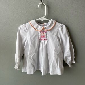 Pollilops Children’s Apparel Smocked Purse Long Sleeve Top with Peter Pan Collar